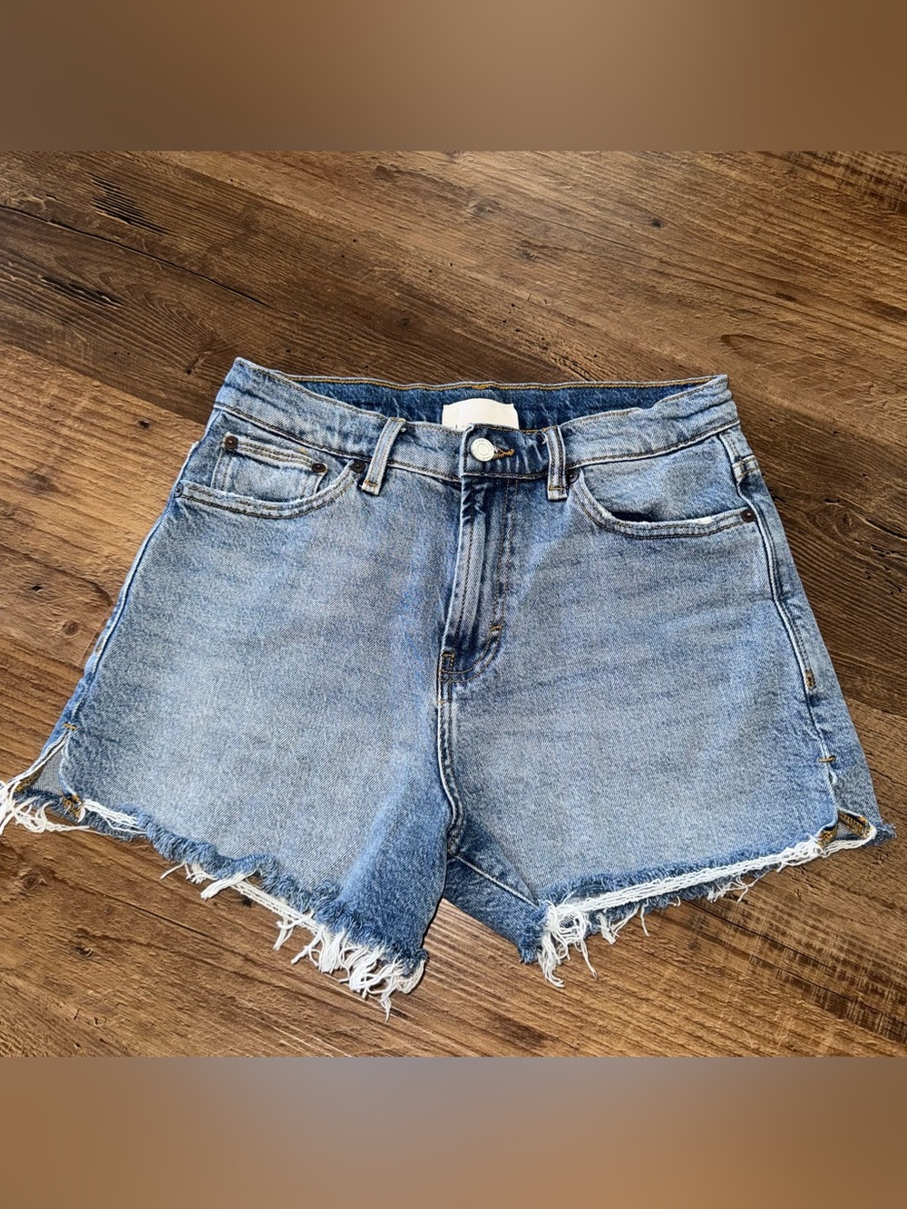 Habitual 28 Waist Danny Denim Shorts High Mid Rise 6 Distressed Raw Hem Jean